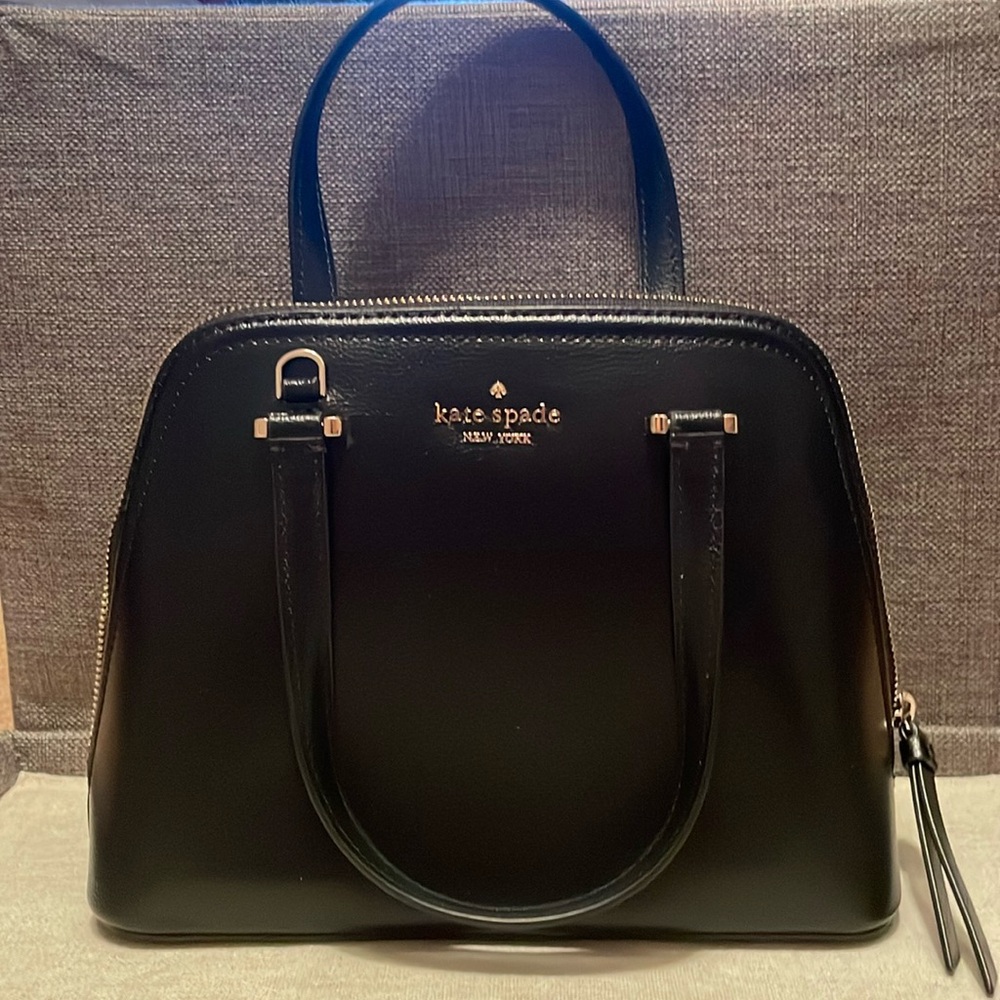 Black Kate Spade Purses | Crossbody Patterson Leather Structure Bag Zipper